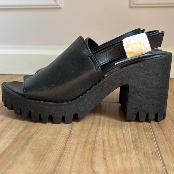 NWOT Steve Madden Sunnyside Block Heels Black Chunky Heel Mules Size 9.5 90s Y2K - Picture 5 of 11
